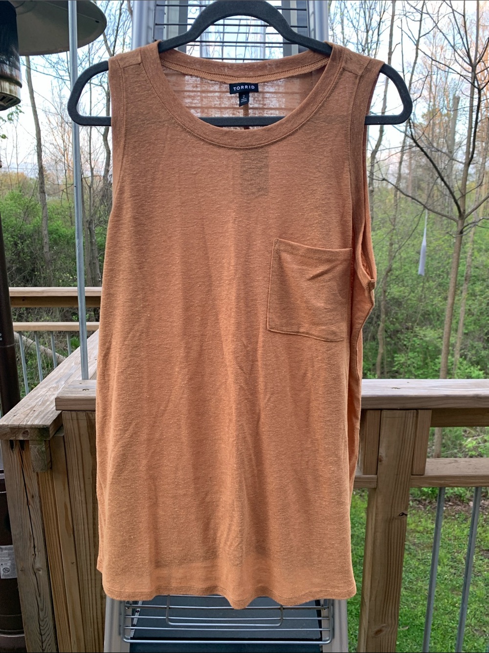 torrid Muscle Sleeveless Pocket Tank — Burnt Orange